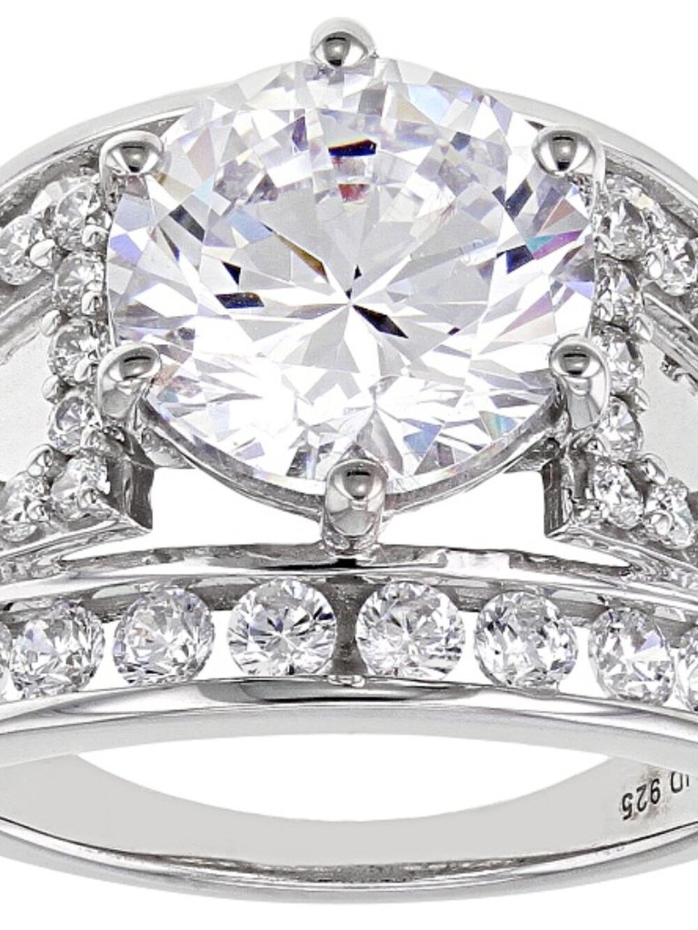 White Cubic Zirconia Platinum Over Sterling Silver Ring 9.14ctw. Size 10